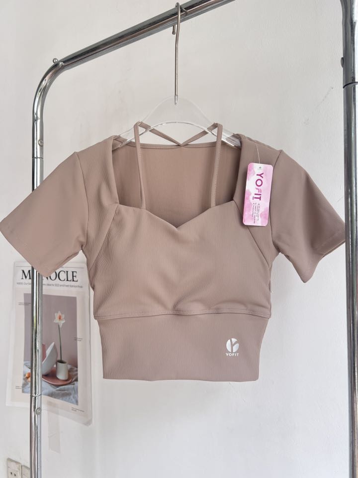 Áo croptop thun tăm YOFIT Y75