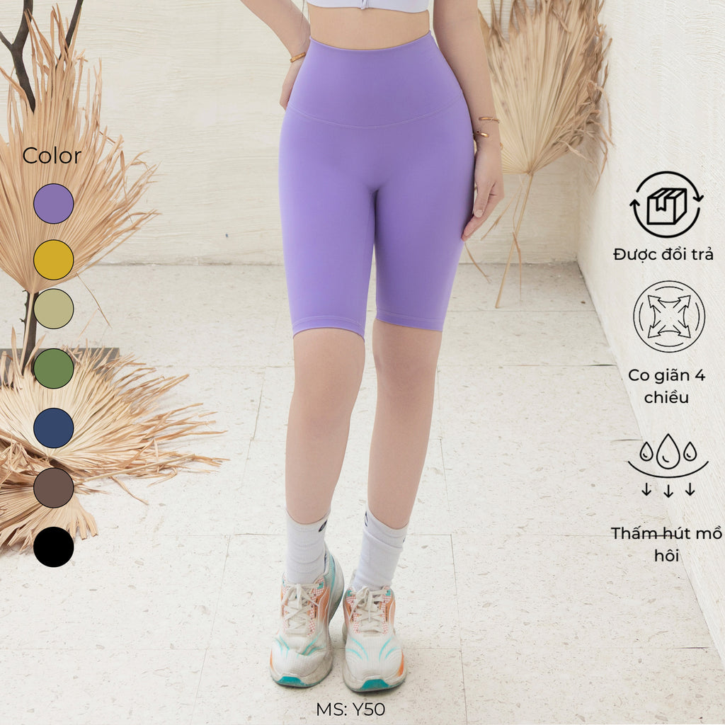 Quần đùi lửng dáng biker YOFIT Y50