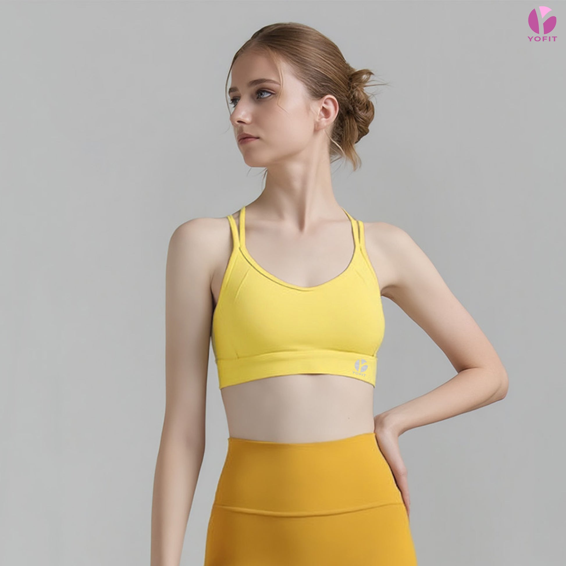 Áo bra lưng đan YOFIT Y87 Yellow