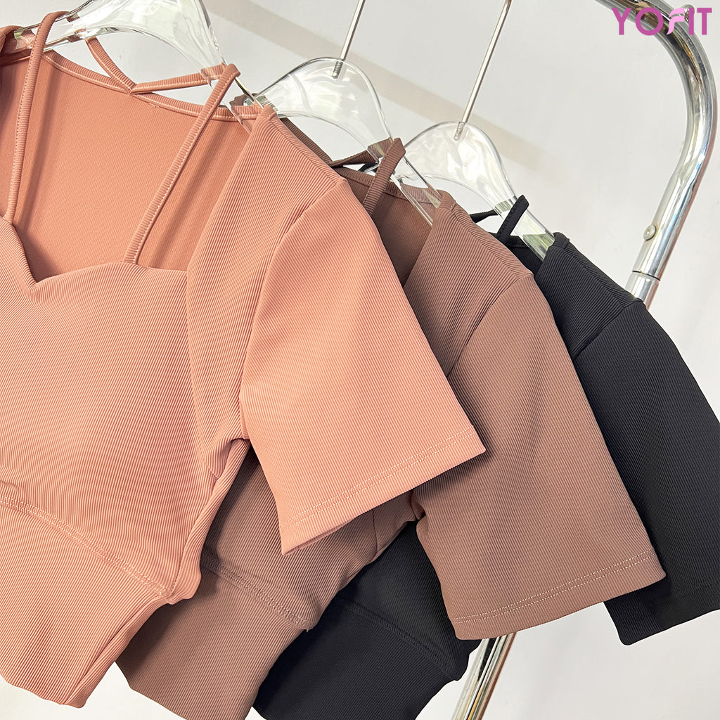 Áo croptop thun tăm YOFIT Y75