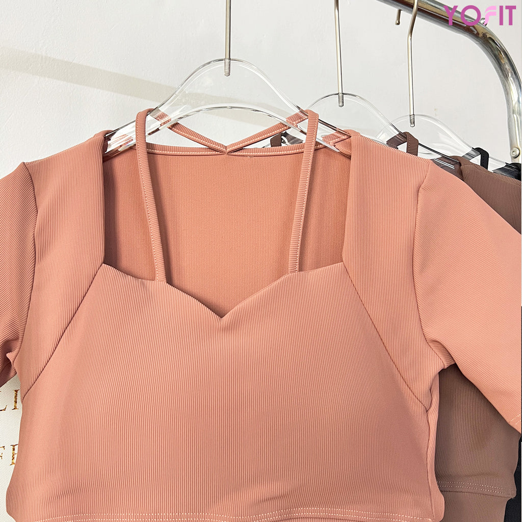 Áo croptop thun tăm YOFIT Y75