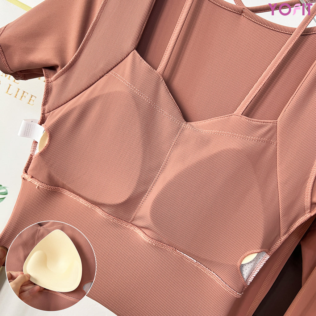 Áo croptop thun tăm YOFIT Y75