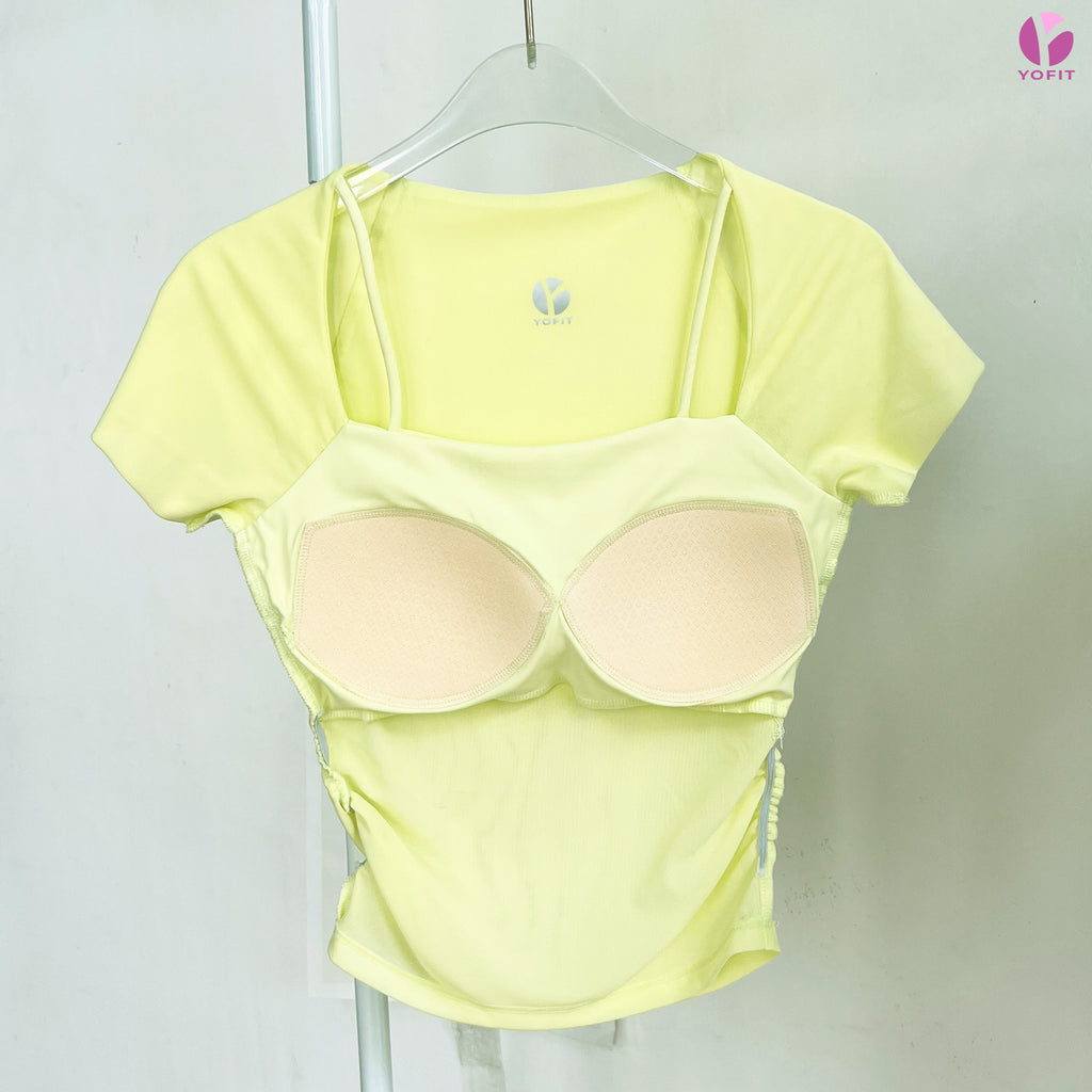 Áo cộc tay phối lưới Aura YOFIT Y82