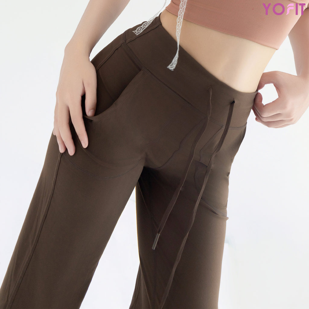 Quần ống suông cạp cao YOFIT Y86