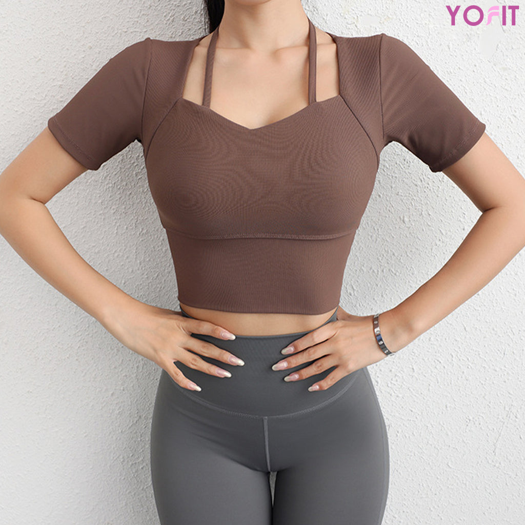 Áo croptop thun tăm YOFIT Y75