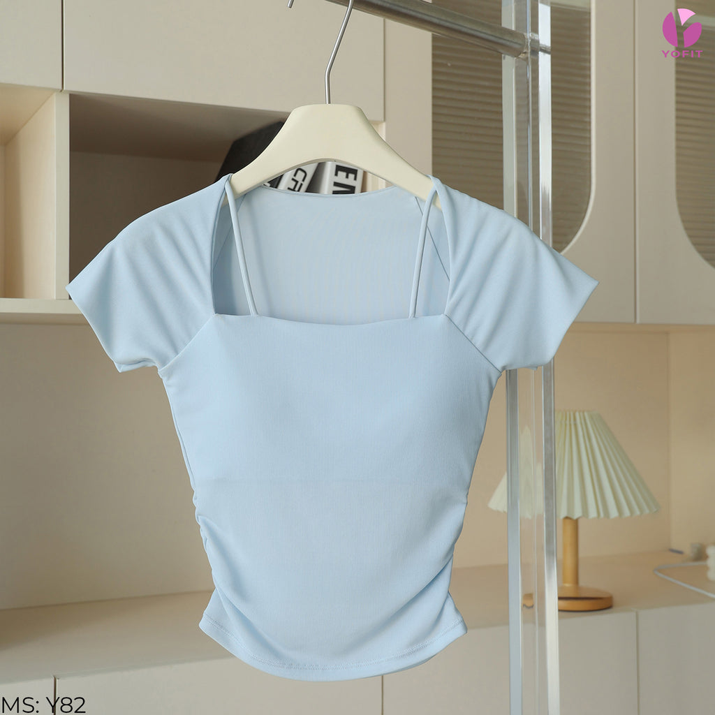 Áo cộc tay phối lưới Aura YOFIT Y82