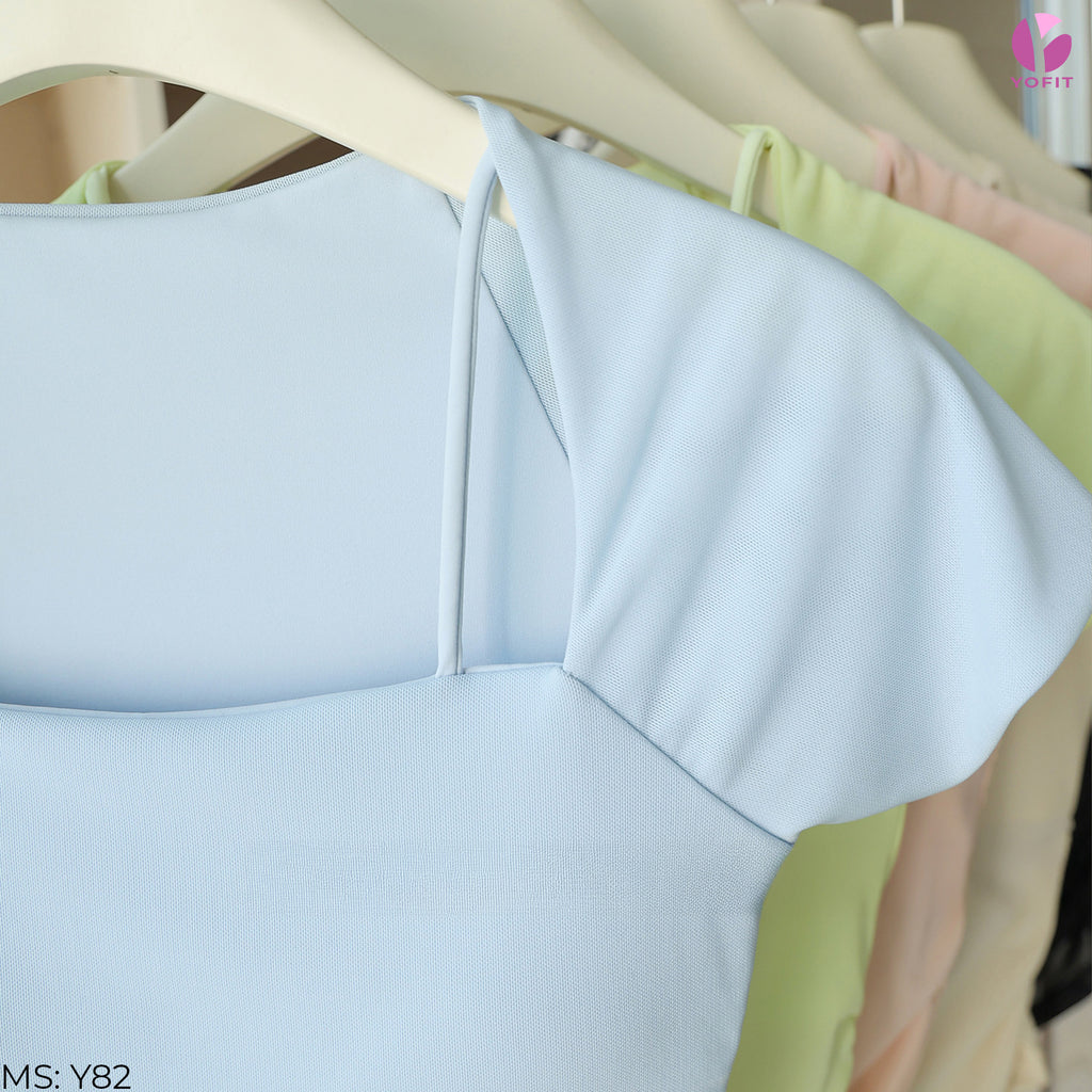 Áo cộc tay phối lưới Aura YOFIT Y82
