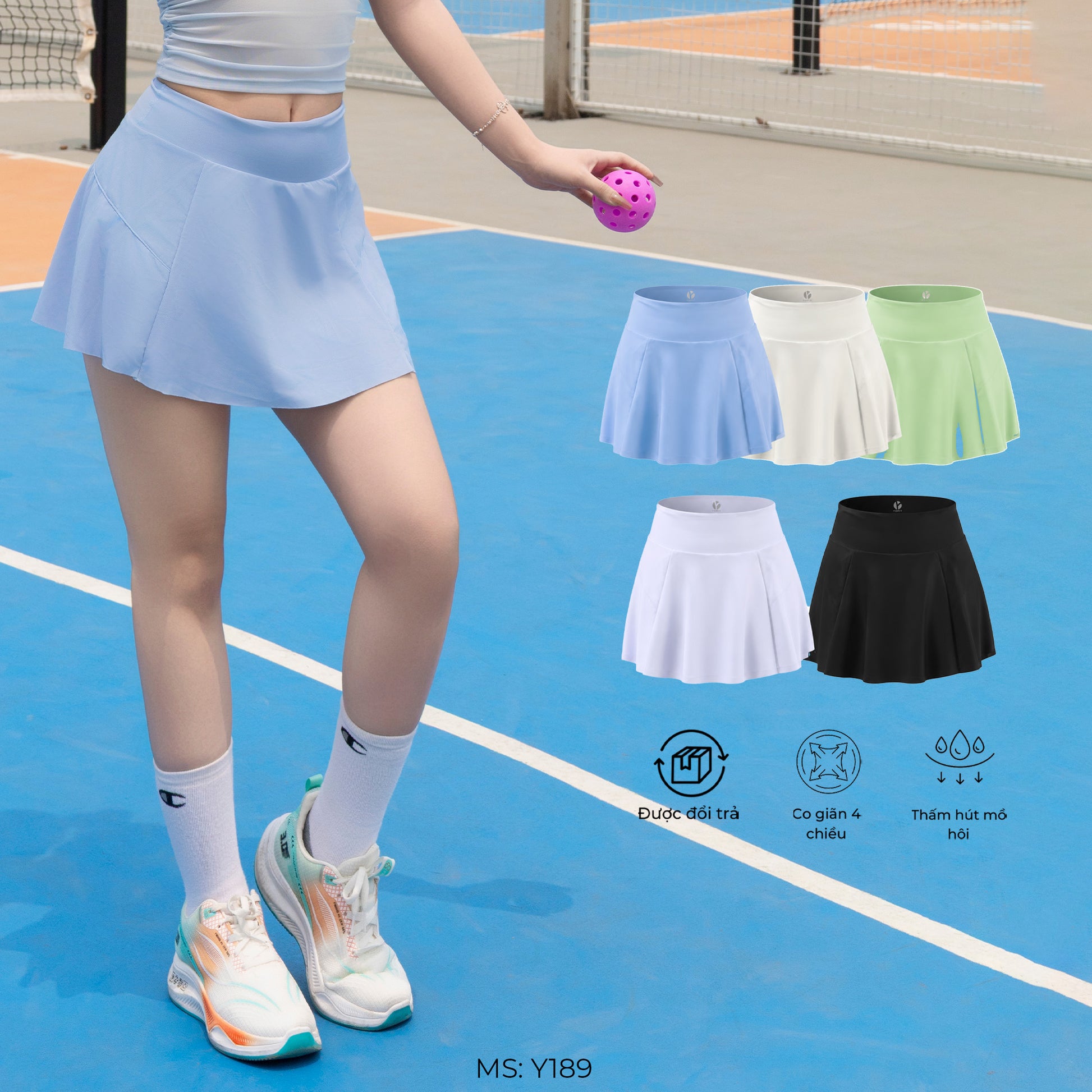 Váy Pickleball 2 lớp YOFIT Y89