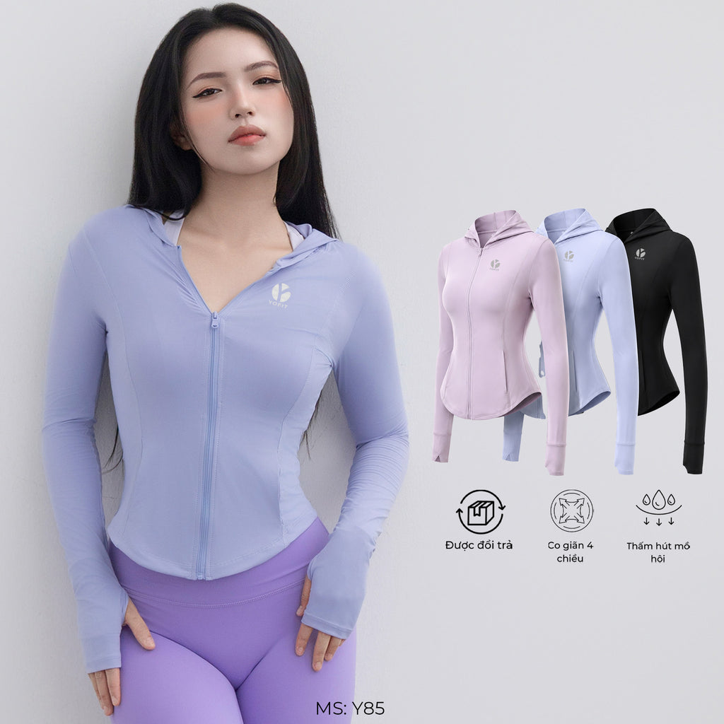 Áo khoác có mũ thun lạnh fabrics YOFIT Y85