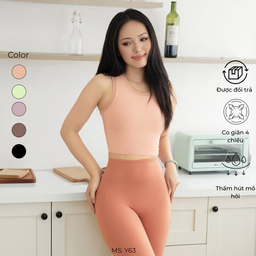Áo bra tập Croptank thun tăm YOFIT Y63