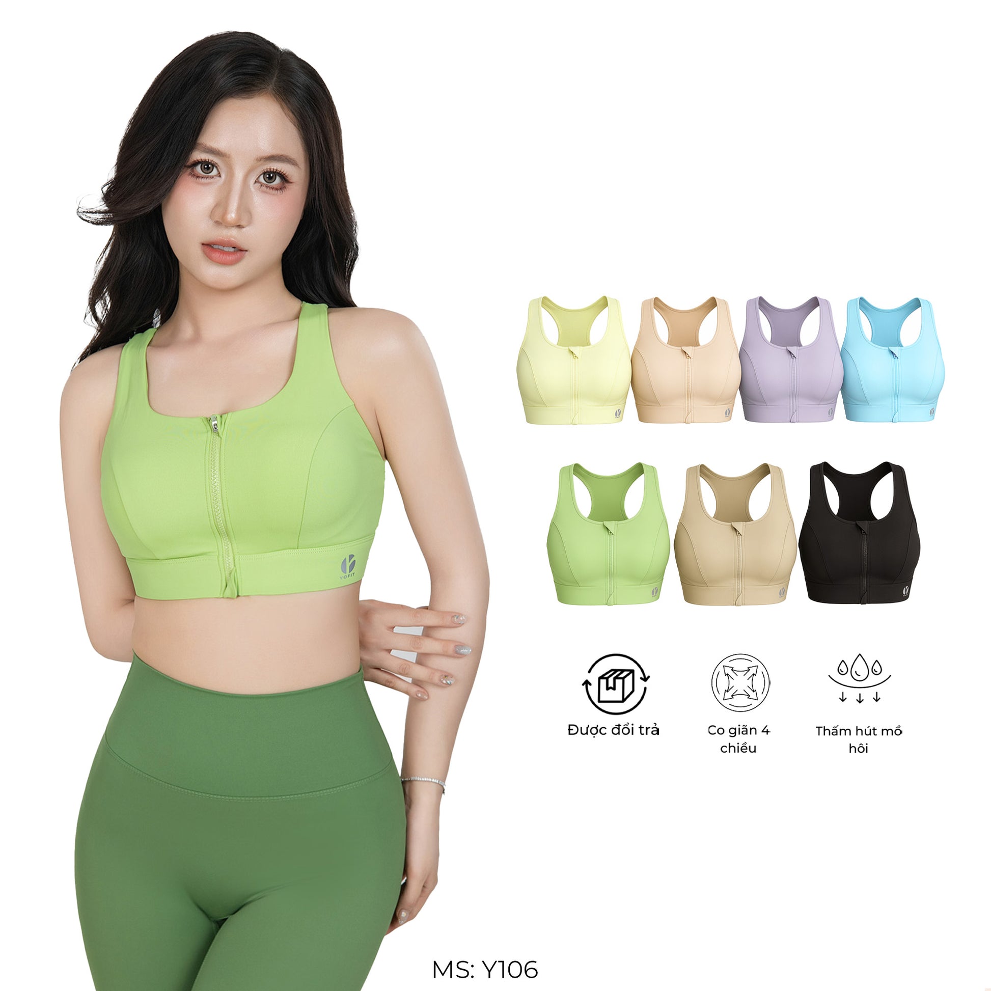 Áo ZIPFIT nâng giữ V1 YOFIT Y106