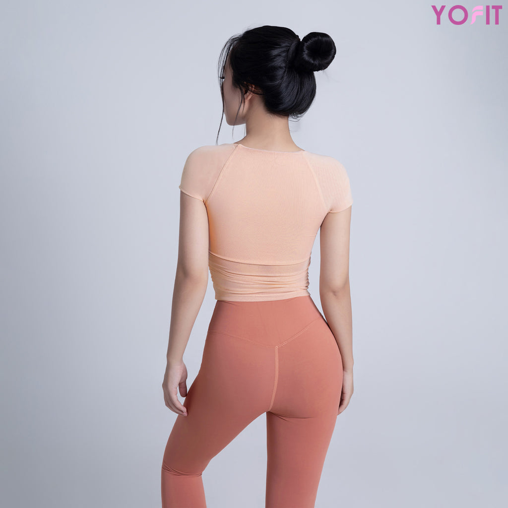 Áo cộc tay phối lưới Aura YOFIT Y82