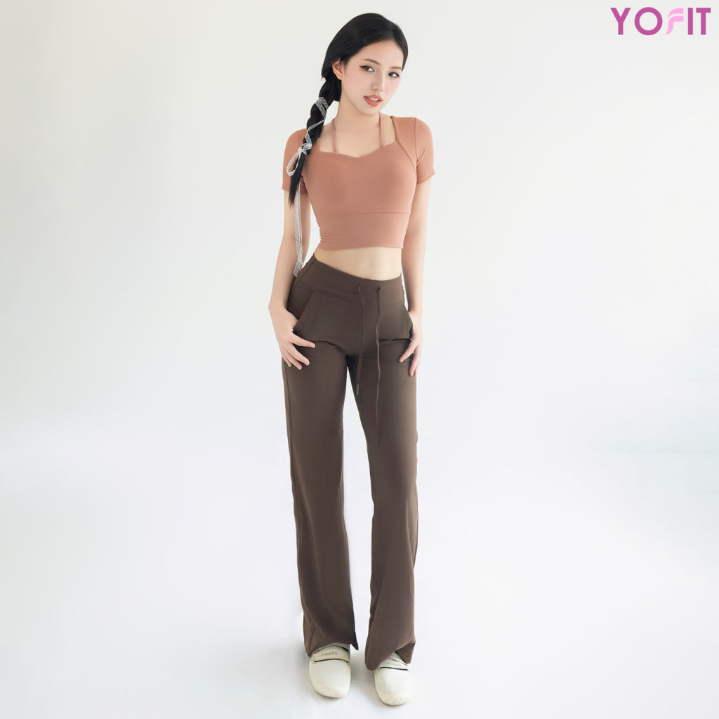 Quần ống suông cạp cao YOFIT Y86